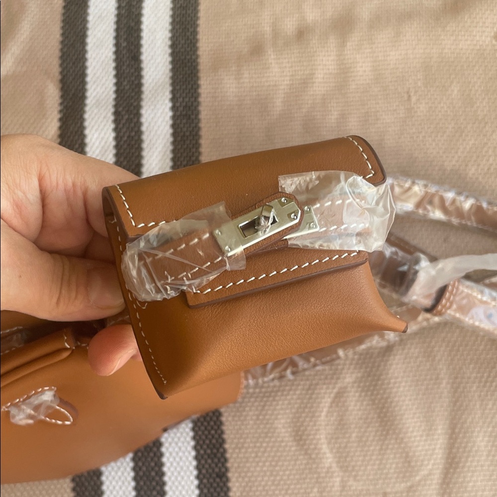 Mini Real Leather Gold Color Shoulder/ Crossbody Bag